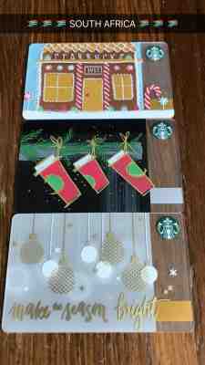 SOUTH AFRICA Starbucks Card Set of 3 Christmas Cards RARE Discontinued  - Sold on eBay Feb, 15th 2019 for $60.00