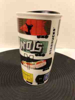 Starbucks Christmas Travel Cup Illinois Railroad Train Cars Cup to Go 12 oz NEW - Sold on eBay Nov, 25th 2018 for $19.49