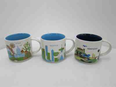 3x Starbucks Collector Mugs Utah Kentucky Seattle - Sold on eBay Feb, 7th 2019 for $15.65