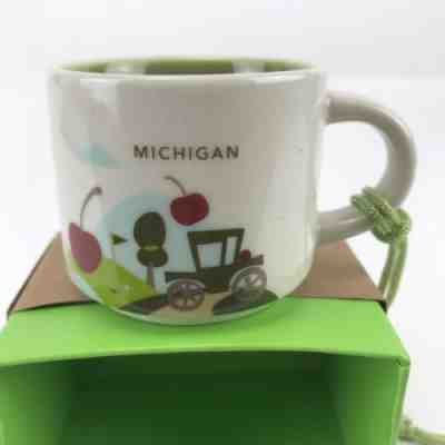 Starbucks Michigan You Are Here Collection Ornament Christmas Tiny Coffee Mug - Sold on eBay Feb, 20th 2019 for $24.95