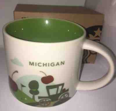 NWT - Starbucks Wish You Were Here Collection Coffee Mug - Michigan - Sold on eBay Feb, 10th 2019 for $15.99
