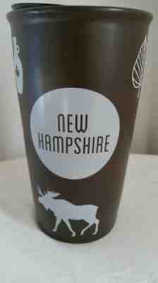 New Hampshire Granite State Starbucks to go 12 oz traveler mug lid brown - Sold on eBay Jan, 27th 2019 for $65.00