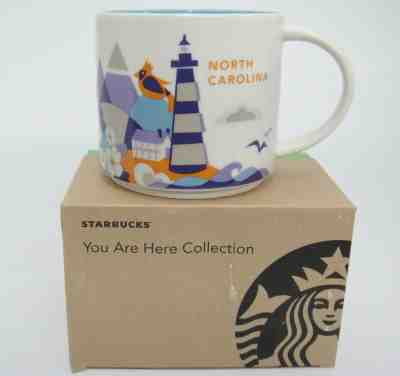 Starbucks Coffee Mug North Carolina You Are Here 14 oz NWT Damaged Box - Sold on eBay Feb, 18th 2019 for $19.99