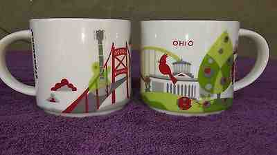Starbucks You Are Here Collection Ohio Coffee Mug Cup 14 oz Set of 2 - Sold on eBay Feb, 15th 2019 for $14.88