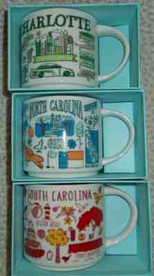 Starbucks Been There Series Mugs Set South Carolina, Charlotte & North Carolina - Sold on eBay Dec, 27th 2018 for $70.00