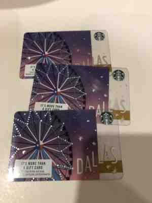 Rare Starbucks Gift Card - Dallas Texas Ferris Wheel - 3 Pack - #6156- HTF! - Sold on eBay Jan, 27th 2019 for $5.00