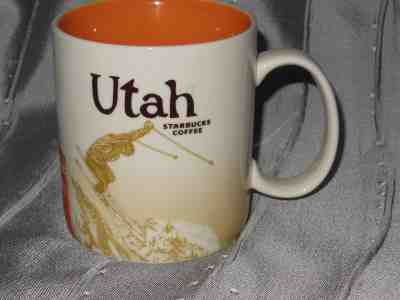 RaRe* STARBUCKS COFFEE COMPANY UTAH Skiing MUG 2012 DownhIill Skier GLOBEL ICON  - Sold on eBay Feb, 20th 2019 for $95.00