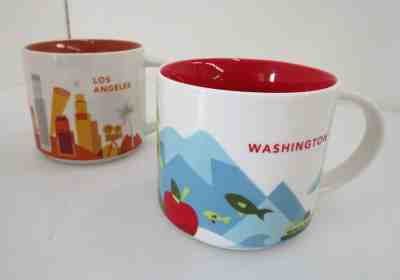 x2 Starbucks Mugs You Are Here Collection Washington + Los Angeles - Sold on eBay Feb, 4th 2019 for $9.99