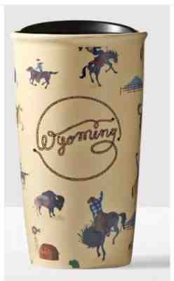 Collectible Starbucks Travel Coffee Mug of Wyoming, 12 ounces - Sold on eBay Jan, 17th 2019 for $89.99