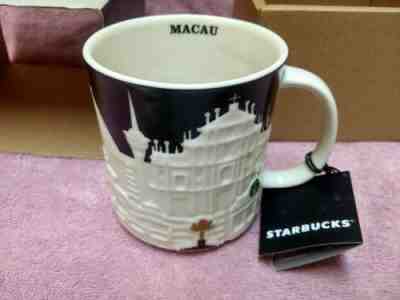 Starbucks China Macau city white relief cup mug NEW in BOX 16OZ  - Sold on eBay Feb, 23rd 2019 for $54.99