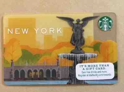 STARBUCKS Card NEW YORK CITY 2014 City Series Central Park Fountain - Sold on eBay Feb, 23rd 2019 for $1.50