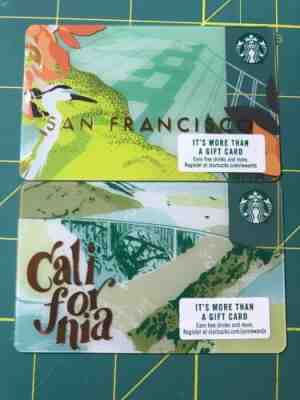 NEW! Starbucks 2018 SAN FRANCISCO & California gift cards SF CA - Sold on eBay Feb, 23rd 2019 for $2.00
