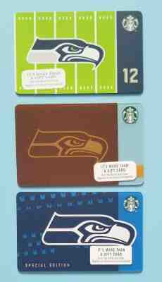 3 Starbucks Cards 2016 2017 2018 SEATTLE SEAHAWKS Gift Card NFL hologram NEW - Sold on eBay Feb, 23rd 2019 for $5.95