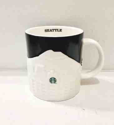 Starbucks Seattle Skyline Black White 3D Molded 14oz Coffee Mug Cup Collector  - Sold on eBay Feb, 23rd 2019 for $10.00