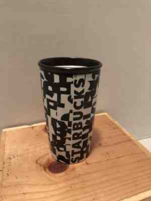 Starbucks 2014 Dot Collection Tumbler Travel Mug Ceramic Black Letters Nice! - Sold on eBay Jan, 9th 2019 for $5.00