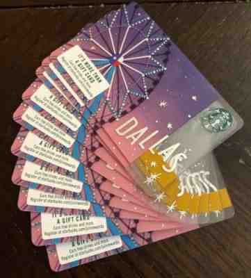 10 MINT LOT Very Rare  2018 Starbucks Dallas Texas Ferris Wheel Gift Card - Sold on eBay Jan, 10th 2019 for $12.50