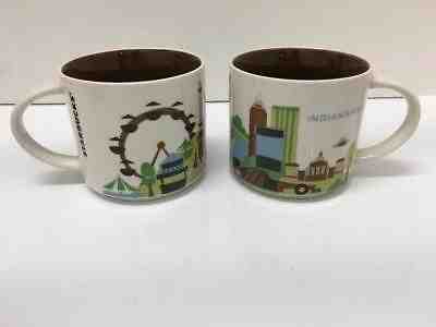 STARBUCKS YOU ARE HERE INDIANAPOLIS MUG X 2 Pair - Sold on eBay Feb, 22nd 2019 for $24.00