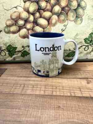 Starbucks London England City Mug Big Ben Skyline Blue 2013 Coffee Cup 16 oz - Sold on eBay Dec, 30th 2018 for $34.99