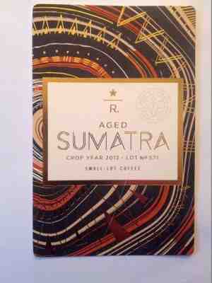 Starbucks Reserve Coffee Taster Card AGED SUMATRA Crop Year 2012 (2016) - Sold on eBay Feb, 24th 2019 for $1.49