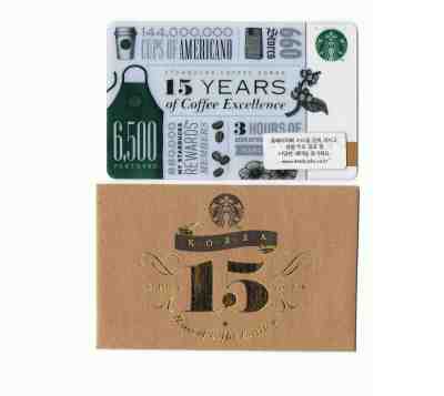 Starbucks Card Korea 15th anniversary Limited Edition Card Coffee rare sleeve - Sold on eBay Feb, 23rd 2019 for $3.00