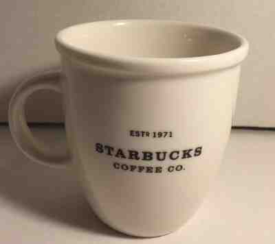 STARBUCKS  2002 Barista Abbey 14oz Coffee Mug White W/Black Lettering - Sold on eBay Jan, 31st 2019 for $9.99