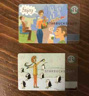 Starbucks Cards 2003 Penguin Games and Enjoy Cards - 2 For 1 Price - Sold on eBay Feb, 23rd 2019 for $5.50