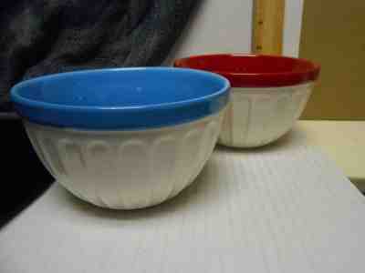 Set of 2 Starbucks Ice Cream Bowls 2007 Blue and Red  12 oz EUC  - Sold on eBay Feb, 24th 2019 for $19.95