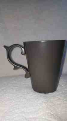Starbucks 2012 Rococo Taupe Gray Tazo Tea Mug Scroll Handle Teavana Cup Matte
