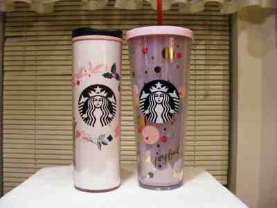 Starbucks 2018 16 oz Tumbler - Pink Doves & Holly BRAND NEW & Cold Tumbler Used - Sold on eBay Feb, 24th 2019 for $15.00