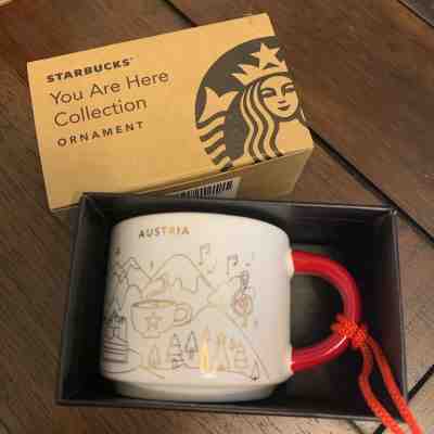 2018 Starbucks Ornament (YAH) You Are Here Gold AUSTRIA ~ NIB - Sold on eBay Feb, 22nd 2019 for $31.00