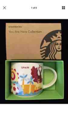Starbucks Spain YAH Mug Flamenco Guitar Ham Paella Sun Tapas You Are Here - Sold on eBay Feb, 23rd 2019 for $32.00