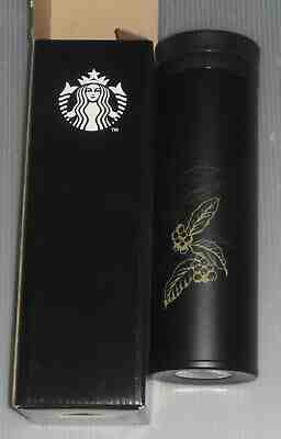 Starbucks Reserve Rare Matte Black Gold Thermos Flask Tumbler Coffee Cherry SS - Sold on eBay Feb, 23rd 2019 for $74.00