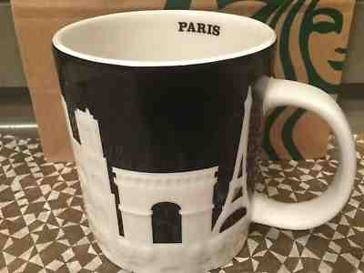 Starbucks City Mug, PARIS, Relief Collection, Black-White, New with SKU, 16 oz. - Sold on eBay Mar, 2nd 2019 for $42.00
