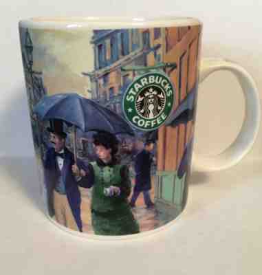 2001 Starbucks Coffee Mug Cup Barista Paris Street Rainy Day Painting 16 Oz - Sold on eBay Mar, 2nd 2019 for $20.00