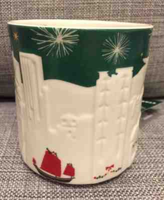 STARBUCKS 2015 X'mas GREEN CITY MUG CHINA HONG KONG CITY RELIEF SKYLINE YACHT  - Sold on eBay Feb, 27th 2019 for $29.99
