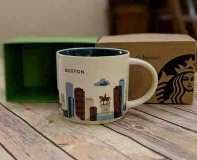 BOSTON MASSACHUSETTS Starbucks Mug, Blue You Are Here YAH Collection BOXED SKU - Sold on eBay Mar, 2nd 2019 for $16.50