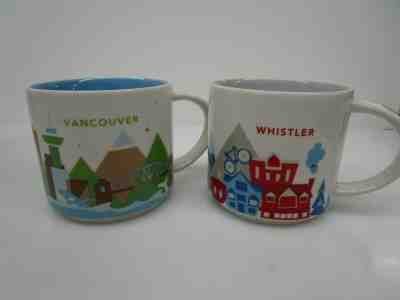 Lot of 2 Starbucks Mugs You Are Here Collection Whistler & Vancouver Canada  - Sold on eBay Feb, 27th 2019 for $42.00