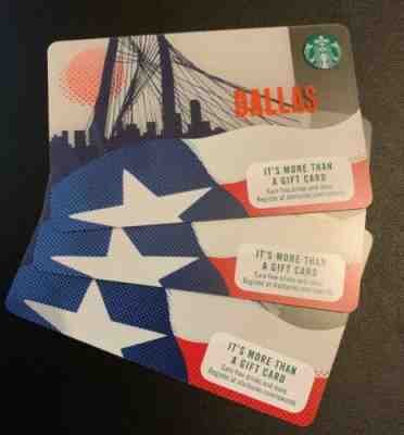 Rare Starbucks Gift Card - Dallas, Texas "Bridge & Flag" - 3 Pack - #6109 - HTF! - Sold on eBay Mar, 1st 2019 for $1.99
