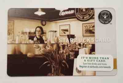 NEW, Mint-Like 2013 Starbucks Gift Card Pike Place Barista Market, Unused  #6028 - Sold on eBay Mar, 2nd 2019 for $3.35