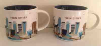 Set Of 2 Starbucks Mugs 2017 Twin Cities You Are Here Collection Coffee Barista - Sold on eBay Feb, 28th 2019 for $11.03