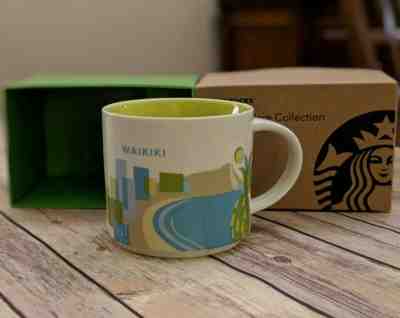 WAIKIKI HAWAII Starbucks Mug Green - You Are Here YAH Collection BOXED - Sold on eBay Mar, 2nd 2019 for $12.00