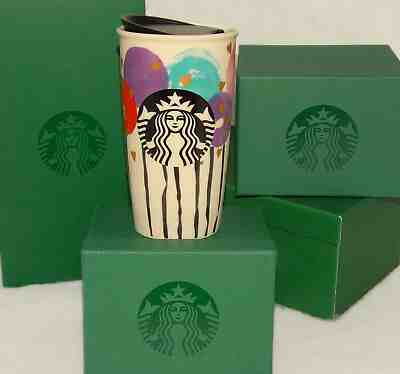 Starbucks - Valentine Balloons Double Wall Ceramic Tumbler Traveler 12 oz *NEW - Sold on eBay Mar, 10th 2019 for $28.53