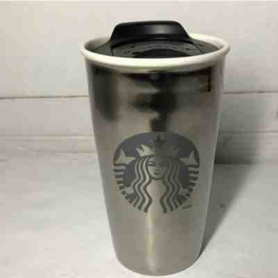 Starbucks White Gold Ceramic Tumbler 12oz LIMITED EDITION 2012 EUC - Sold on eBay Mar, 9th 2019 for $19.99