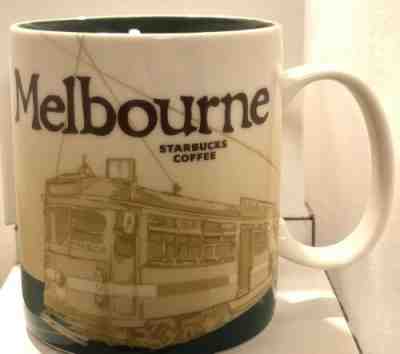 16 OZ STARBUCKS COFFEE MUG MELBOURNE COLLECTOR SERIES 2013 - GREEN - NEW - Sold on eBay Mar, 5th 2019 for $32.50