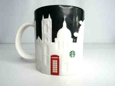 Starbucks Collector Series 2011 Mug 16 oz London Skyline Black White Relief - Sold on eBay Mar, 10th 2019 for $27.00