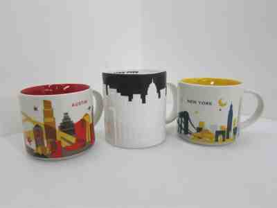 3x Starbucks Mugs New York Austin New York City - Sold on eBay Mar, 9th 2019 for $19.50