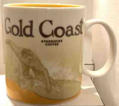 16 OZ STARBUCKS COFFEE MUG GOLD COAST COLLECTOR SERIES 2013 - YELLOW - Sold on eBay Mar, 5th 2019 for $32.50