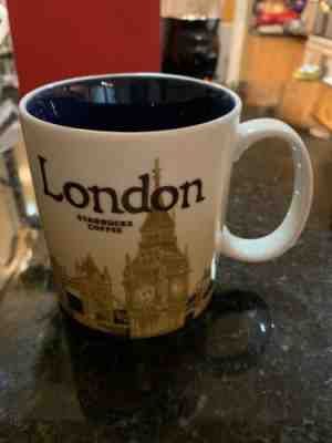 Starbucks London England City Mug Big Ben Skyline Blue 2012 Coffee Cup 16 oz - Sold on eBay Mar, 7th 2019 for $19.99