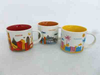 Lot of 3x Starbucks "You Are Here" Collector Series Mugs Florida Austin Chicago - Sold on eBay Mar, 7th 2019 for $20.00