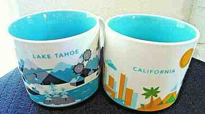 Starbucks "You Are Here" 2 Collector Series Mugs Lake Tahoe & California XLNT - Sold on eBay Mar, 4th 2019 for $16.50